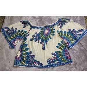 Flying Tomato Women's BoHo Off Shoulder Shirt Size XS 100% rayon